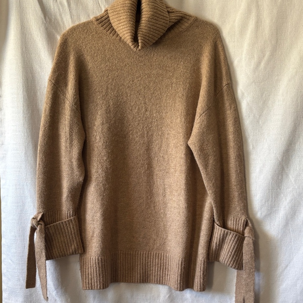 Zara Tan Tunic Sweater with Ties